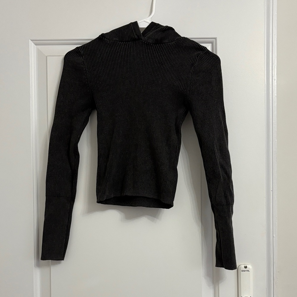 Stradivarius Black Ribbed Women's Sweater